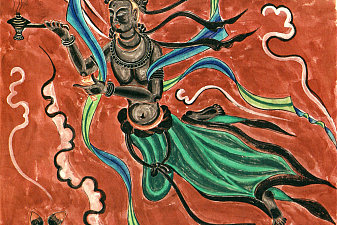 敦煌莫高窟397窟 持香炉飞天 隋代