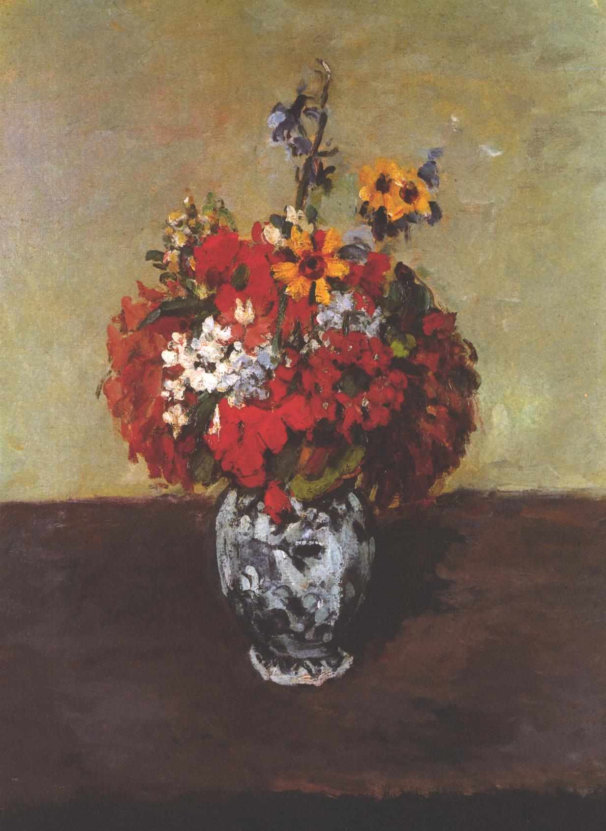Dahlias In A Delft Vase 