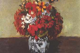 Dahlias In A Delft Vase