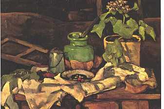 Flower pot at a table