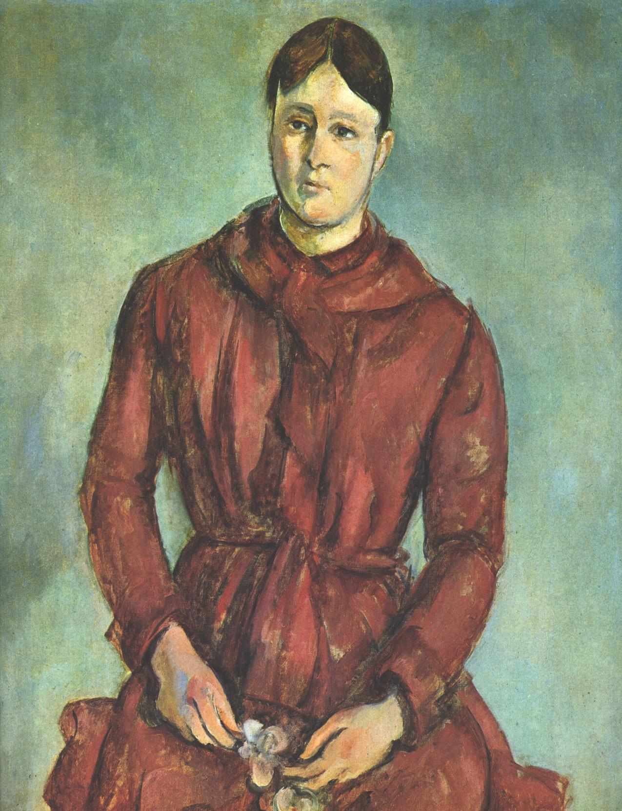 Portrait of Madame Cezanne in a Red Dress 