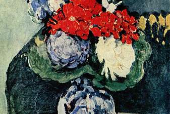 Still life, Delft vase with flowers
