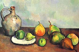 Still life, pitcher and fruit