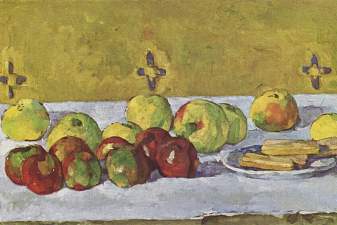 Still life with apples and biscuits