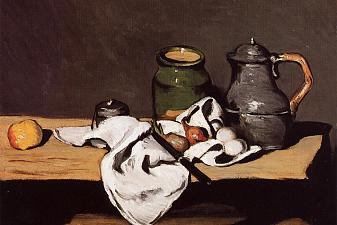 Still Life with Green Pot and Pewter Jug