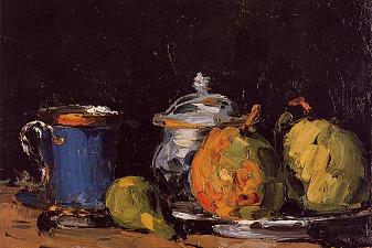Sugar Bowl, Pears and Blue Cup