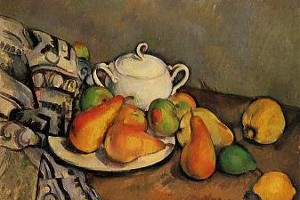 Sugarbowl, Pears and Tablecloth