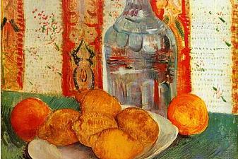 Still Life with Decanter and Lemons on a Plate