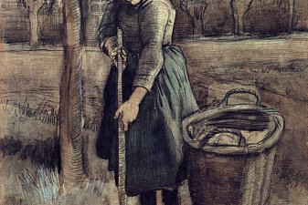 A Girl Raking