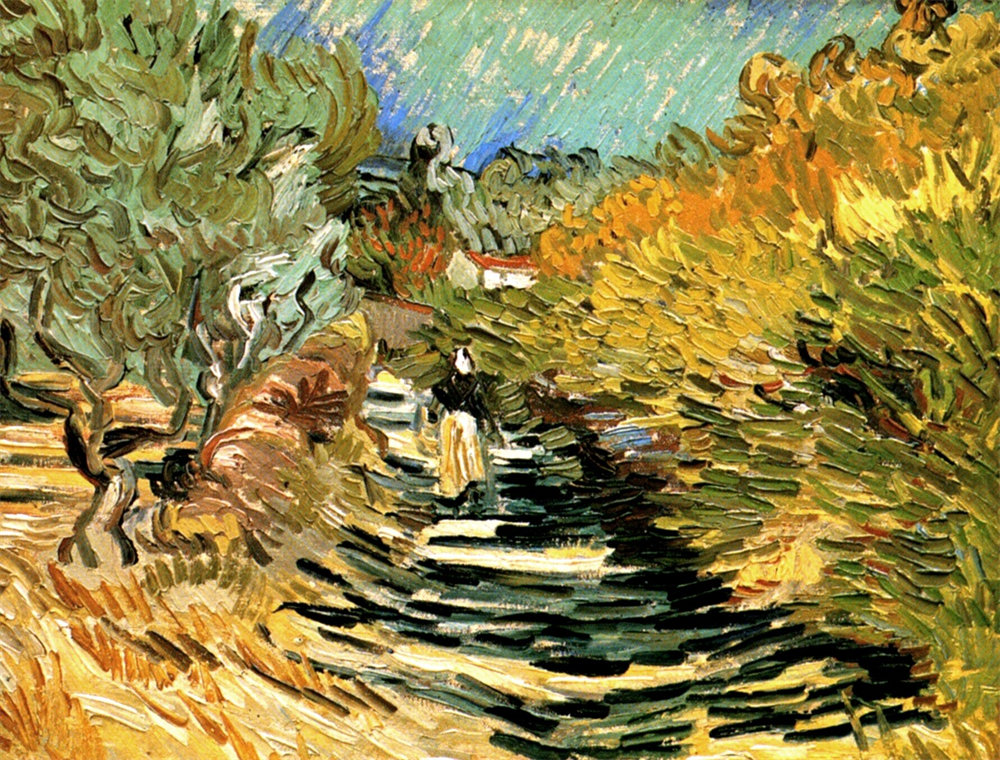 A Road in St. Remy with Female Figures 