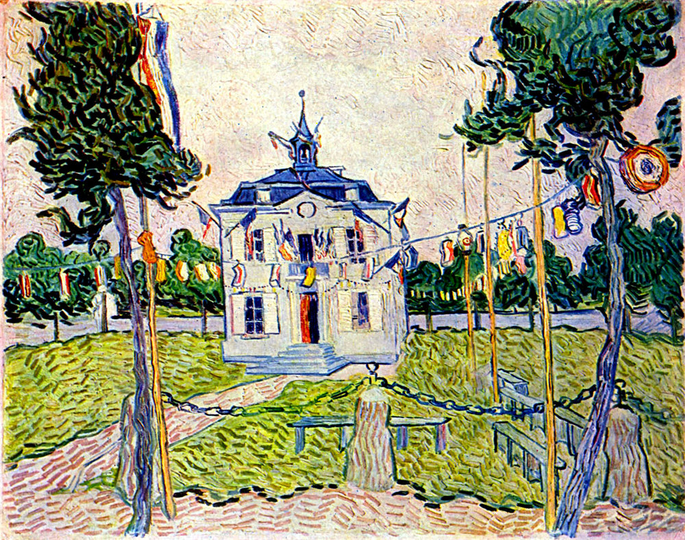 Auvers Town Hall in 14 July 1890 