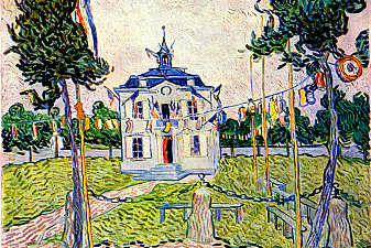 Auvers Town Hall in 14 July 1890