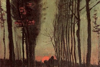 Avenue of Poplars at Sunset