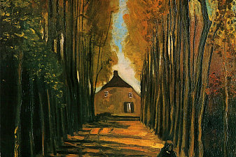 Avenue of Poplars at Sunset