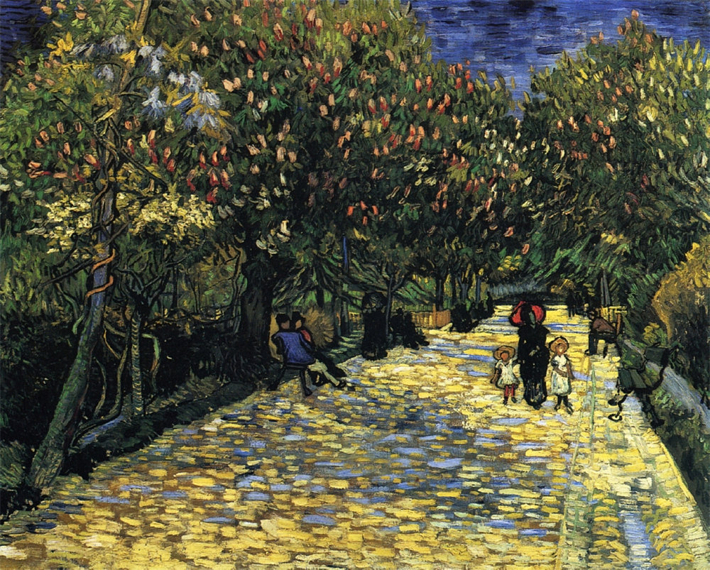 Avenue with Flowering Chestnut Trees at Arles 