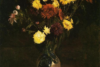 Basket of Carnations and Zinnias