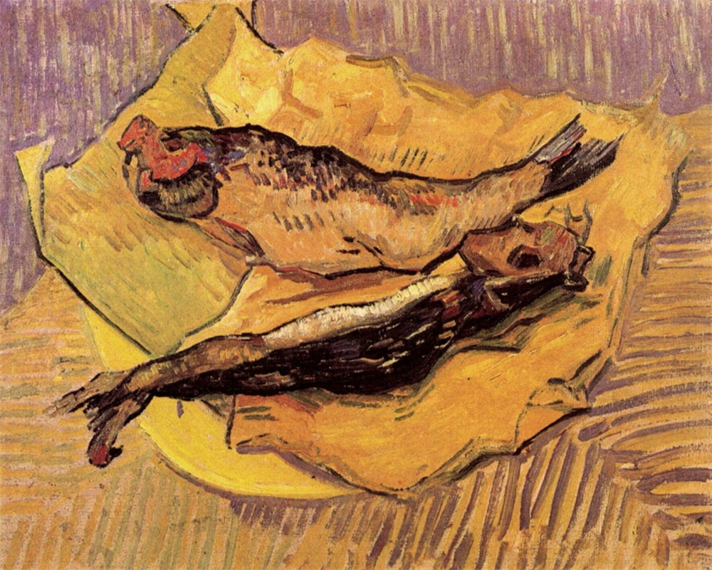 Bloaters on a Piece of Yellow Paper 