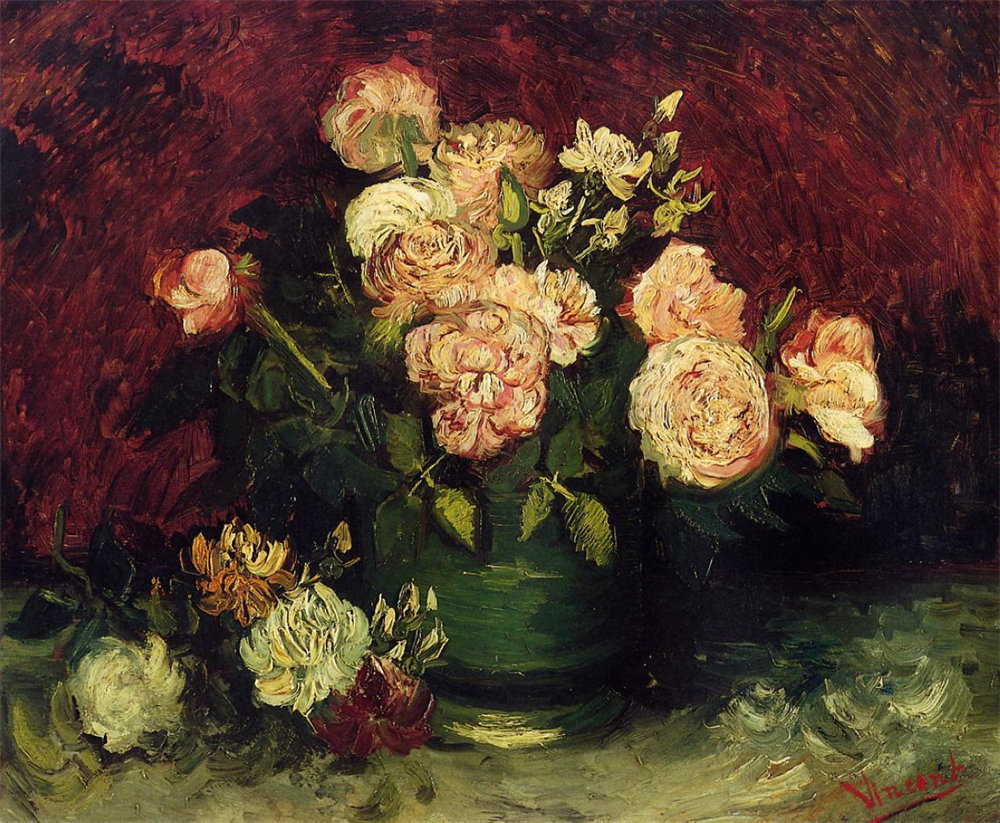 Bowl with Peonies and Roses 