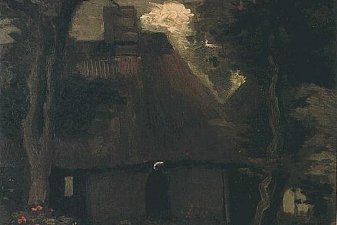 Cottage with Trees and Peasant Woman