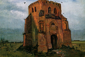 Country Churchyard and Old Church Tower