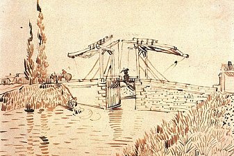 Drawbridge with Lady with Parasol
