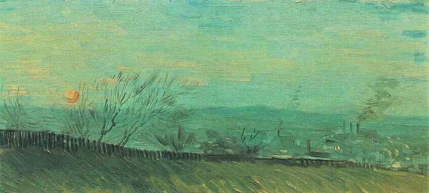 Factories Seen from a Hillside in Moonlight 