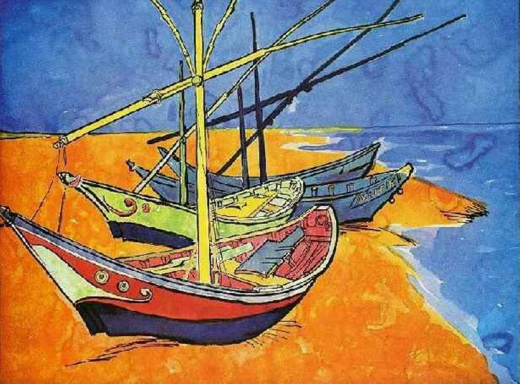 Fishing Boats on the Beach at Saintes-Maries-de-la-Mer 