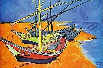 Fishing Boats on the Beach at Saintes-Maries-de-la-Mer