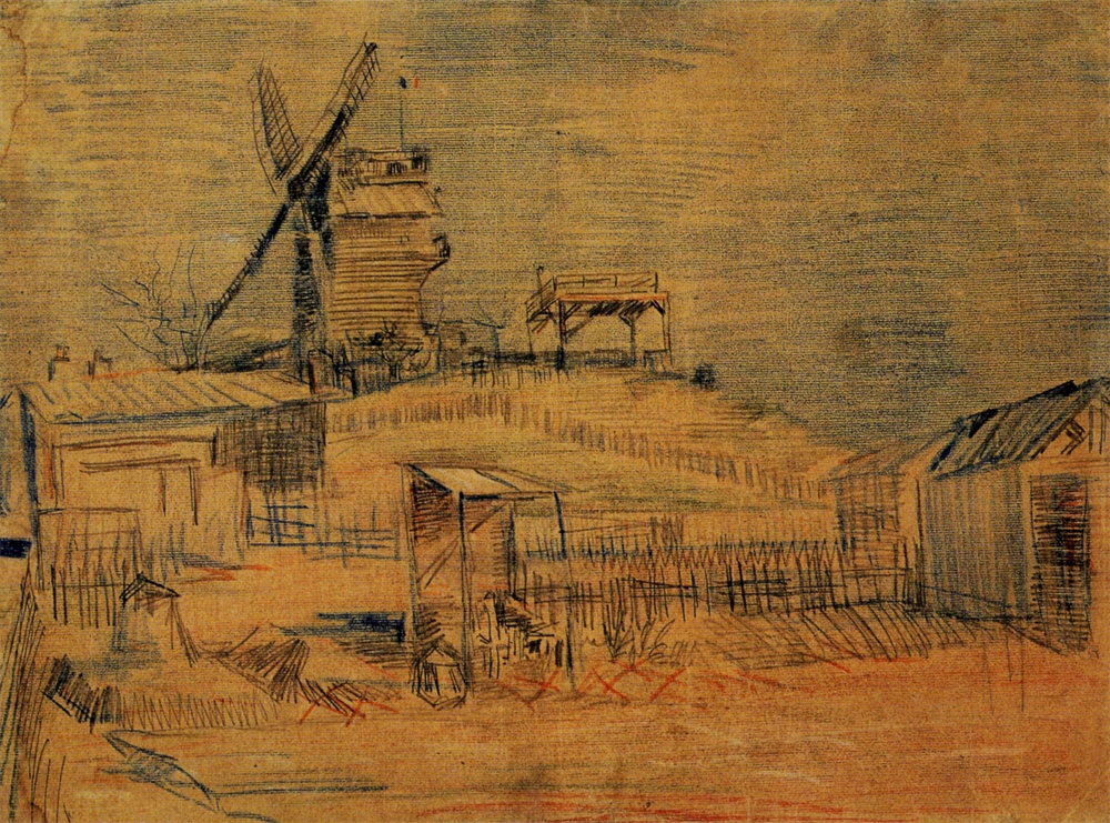 Gardens on Montmartre and the Blute-Fin Windmill 