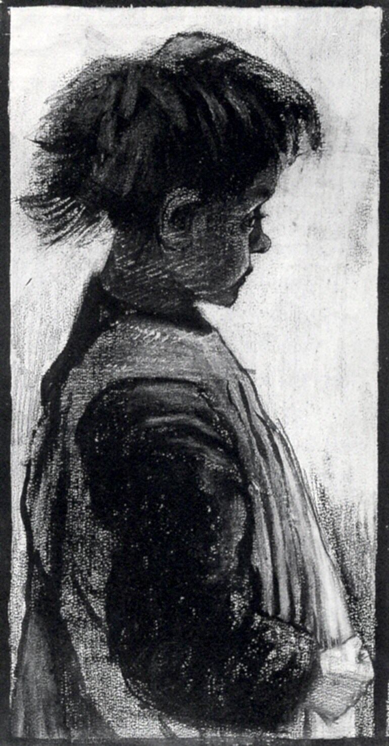 Girl with Pinafore, Half-Figure 