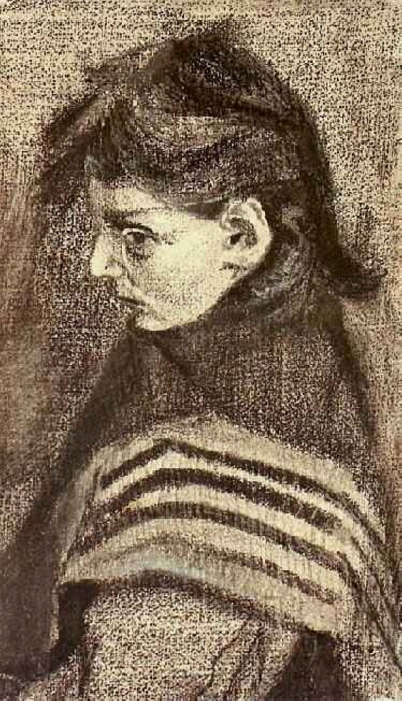Girl with Shawl, Half-Figure 