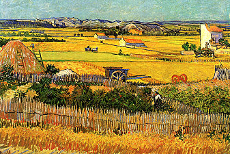 Harvest at La Crau, with Montmajour in the Background