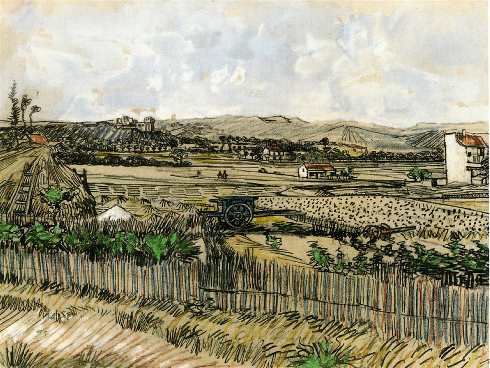 Harvest in Provence, at the Left Montmajour 