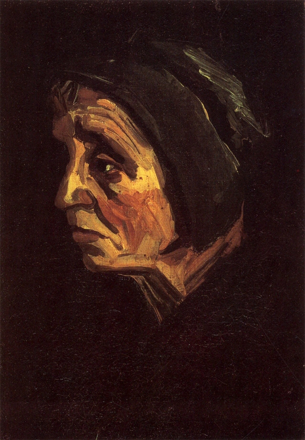 Head of a Peasant Woman with Dark Cap 