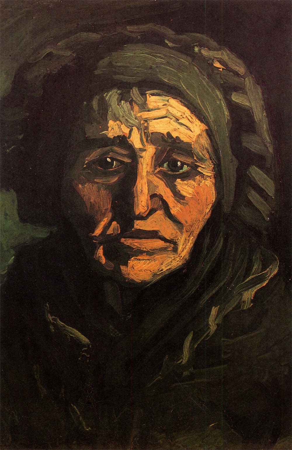 Head of a Peasant Woman with Greenish Lace Cap 