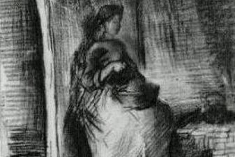 Interior with Peasant Woman Sitting near the Fireplace