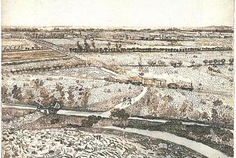 Landscape near Montmajour with Train