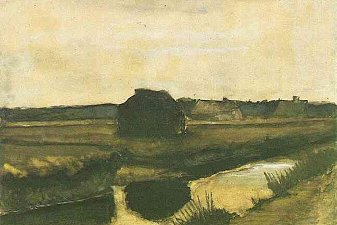 Landscape with a Stack of Peat and Farmhouses