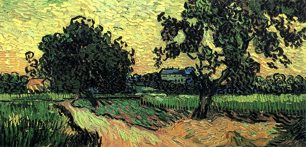 Landscape with the Chateau of Auvers at Sunset 