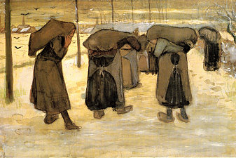 Miners‘ wives carrying sacks of coal