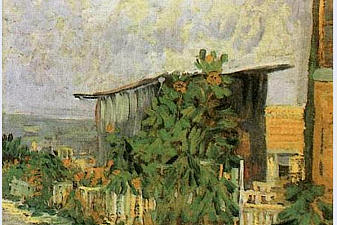 Montmartre Path with Sunflowers