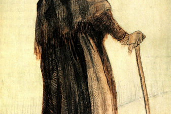 Old Woman with a Shawl and a Walking-Stick