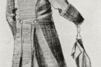 Orphan Man with Long Overcoat and Umbrella, Seen from the Back