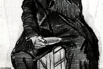 Orphan Man with Top Hat, Drinking Coffee