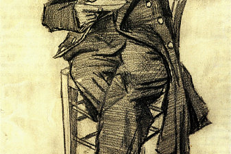 Orphan Man with Top Hat, Drinking Coffee