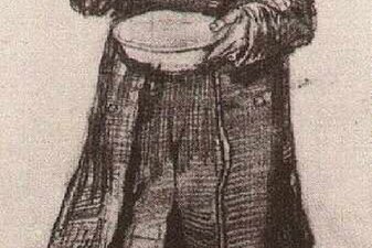 Orphan Man with Top Hat, Eating from a Plate