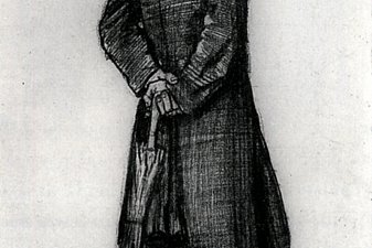 Orphan Man with Umbrella, Seen from the Back