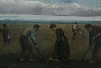 Peasants planting potatoes