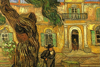 Pine Trees with Figure in the Garden of Saint-Paul Hospital