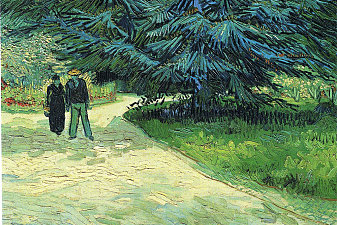 Public Garden with Couple and Blue Fir Tree (The Poet s Garden III)